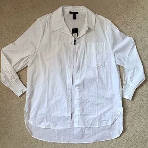 Forever 21 White Oversized Button-Up Shirt | Women’s Size S/P